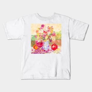 Rose Wine and Fruist. Delicate Taste of Sunny Valleys Kids T-Shirt